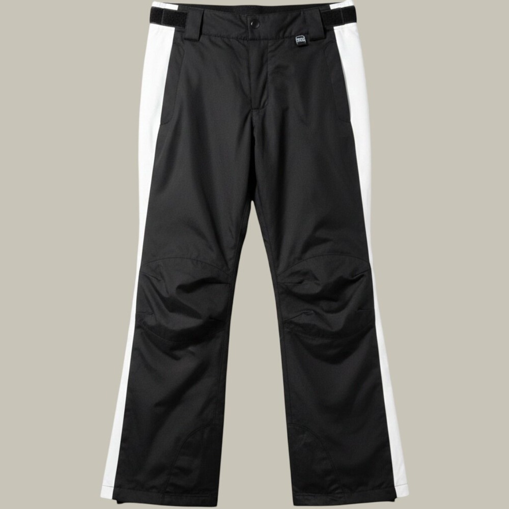 Free Country Sport Ski Snow Pants Black White Medium Side Stripe Softshell